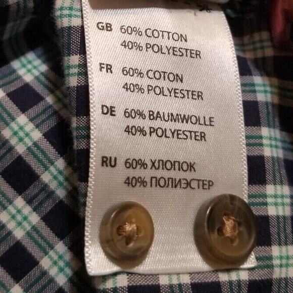 HB Blue/Green Plaid Shirt Men’s Size 3XL Short Sleeve Button-Up - PO - Picture 7 of 7